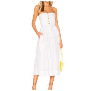 NWT Free People Lilah Midi Cotton Dress in White, XL